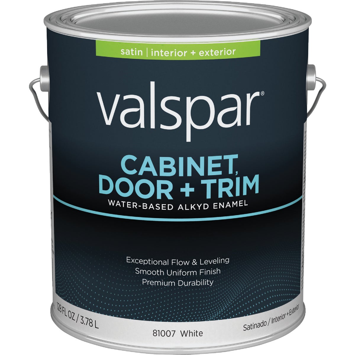 Valspar Cabinet Door & Trim Waterborne Alkyd Satin Interior/Exterior Enamel, Clear Base, 1 Gal.