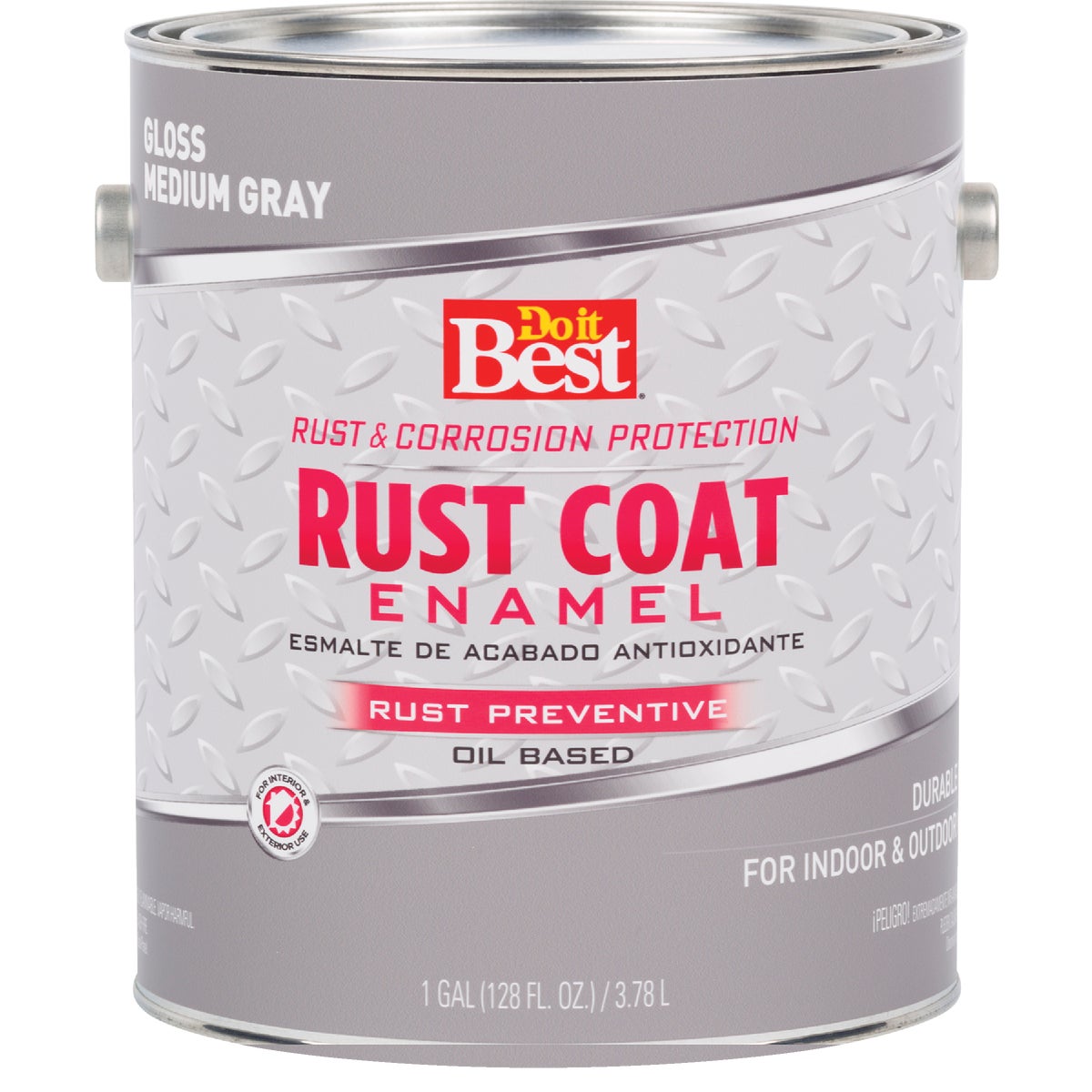 Do it Best Rust Coat Oil-Based Gloss Enamel, Medium Gray, 1 Gal.
