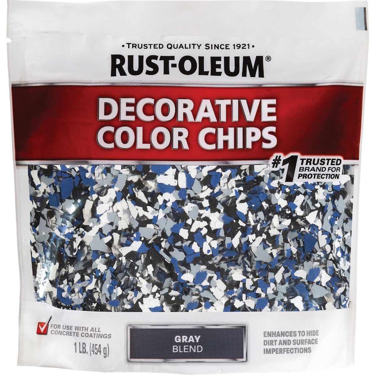 Rust-Oleum Color Chip Concrete Coating, 1 Lb., Gray