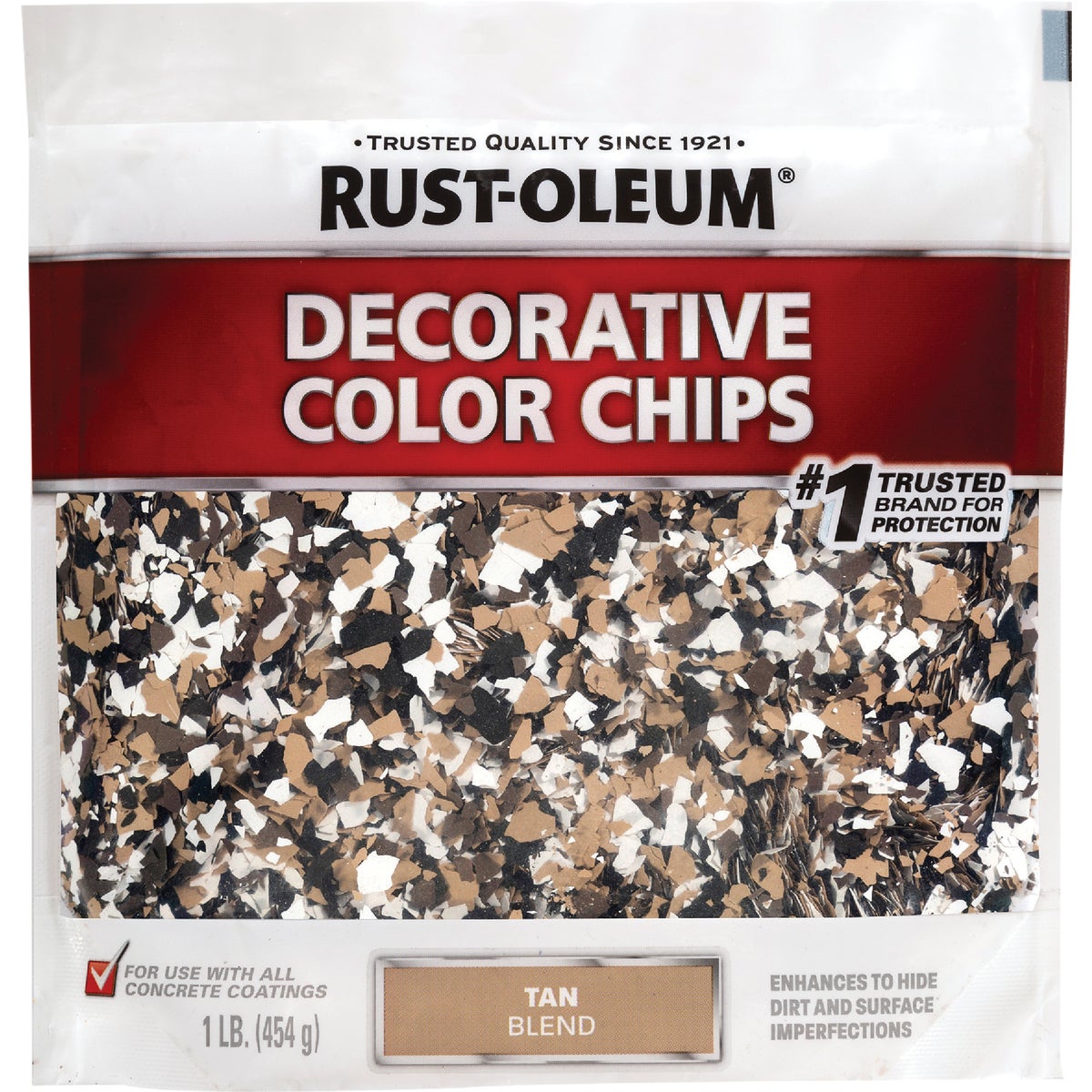 Rust-Oleum Color Chip Concrete Coating, 1 Lb., Tan