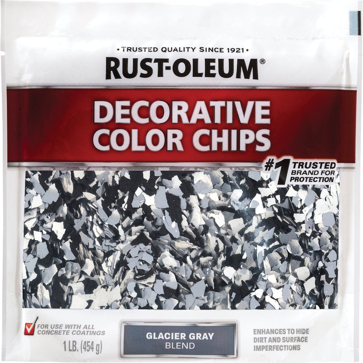 Rust-Oleum Color Chip Concrete Coating, 1 Lb., Glacier Gray