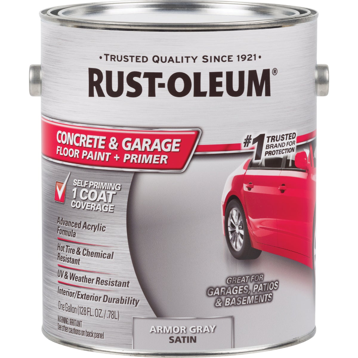 Rust-Oleum Concrete & Garage Floor Paint & Primer, 1 Gal., Armor Gray