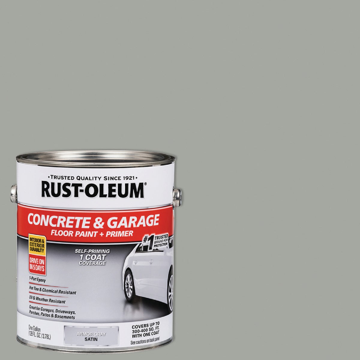 Rust-Oleum Concrete & Garage Floor Paint & Primer, 1 Gal., Armor Gray