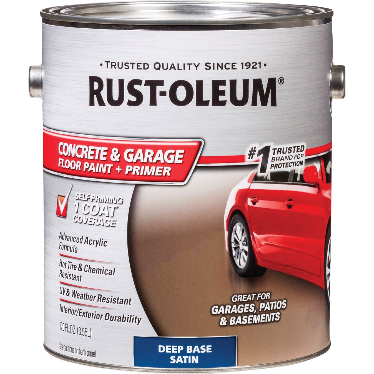 Rust-Oleum Concrete & Garage Floor Paint & Primer, 1 Gal., Deep Base