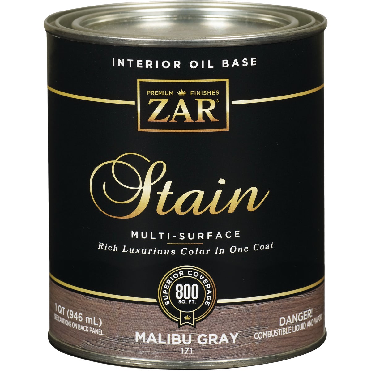 ZAR Oil-Based Wood Stain, Malibu Gray, 1 Qt.