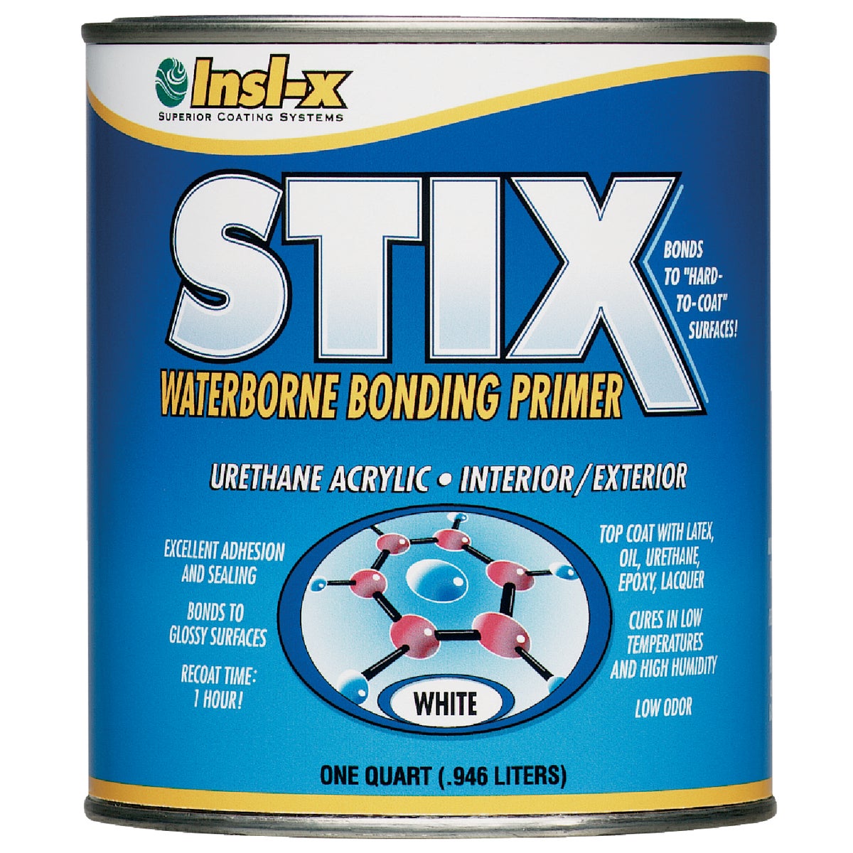 INSL-X Stix Waterborne Low VOC Bonding Primer, White, 1 Qt.