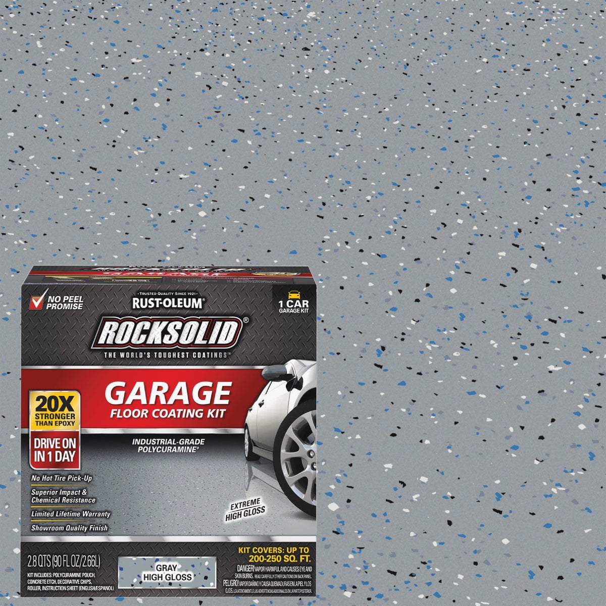 Rust-Oleum RockSolid Low VOC Garage Floor Coating Kit, Gray, 76 Oz.