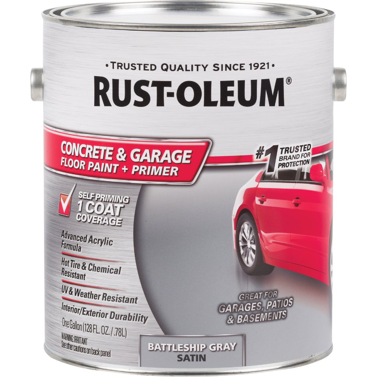 Rust-Oleum Concrete & Garage Floor Paint & Primer, 1 Gal., Battleship Gray