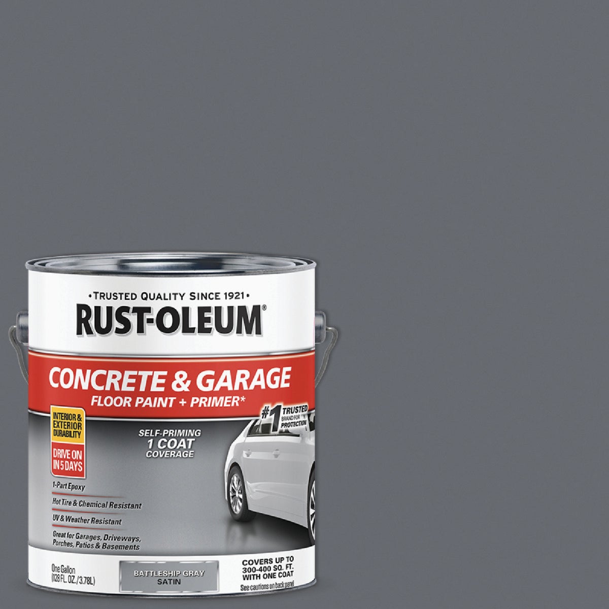 Rust-Oleum Concrete & Garage Floor Paint & Primer, 1 Gal., Battleship Gray