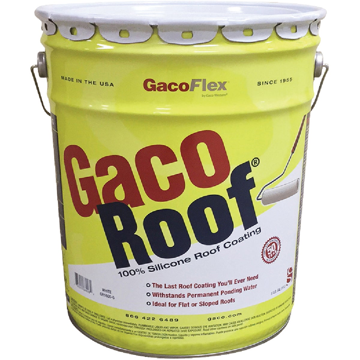 GacoFlex GacoRoof Silicone Roof Coating, White, 5 Gal.