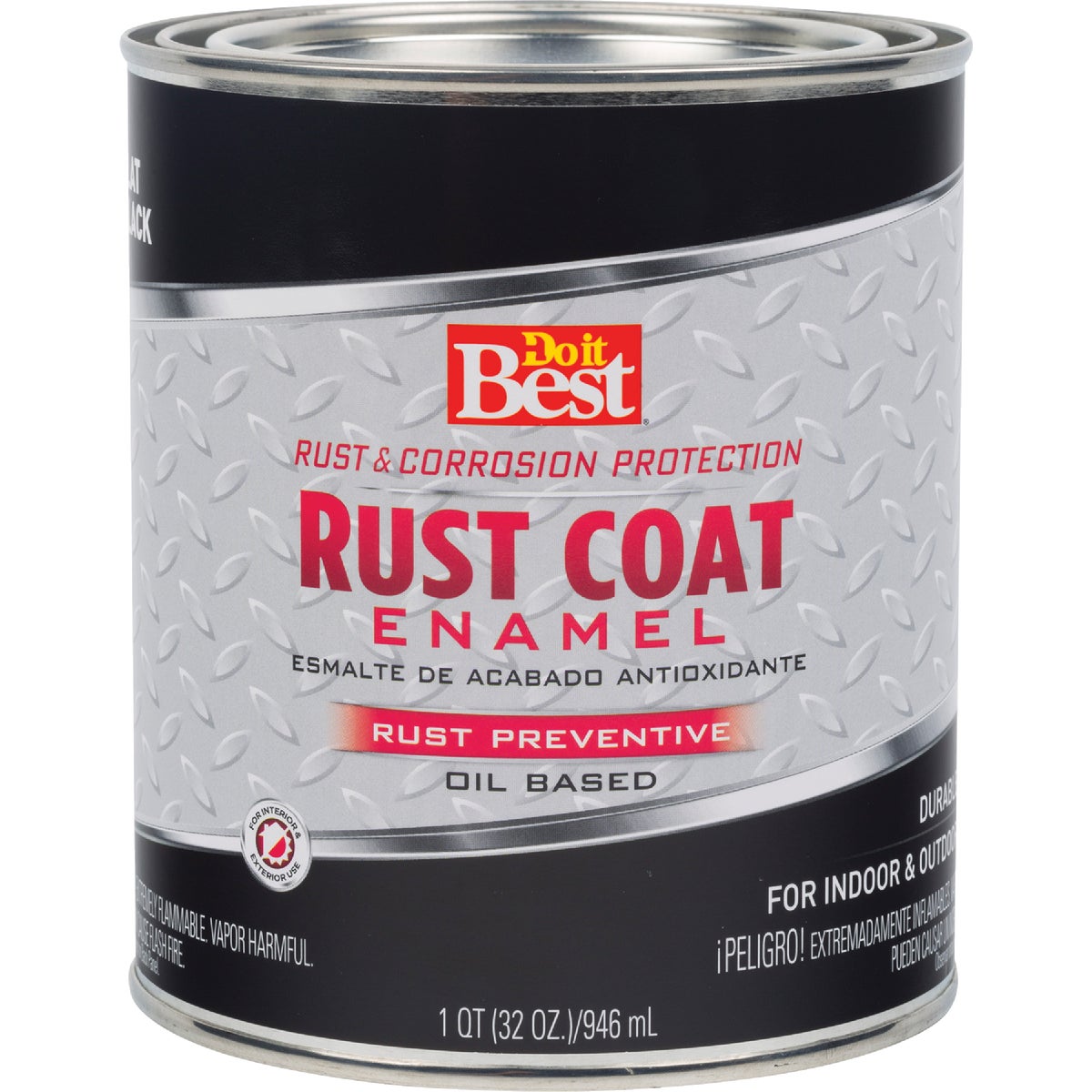 Do it Best Rust Coat Oil-Based Flat Enamel, Black, 1 Qt.