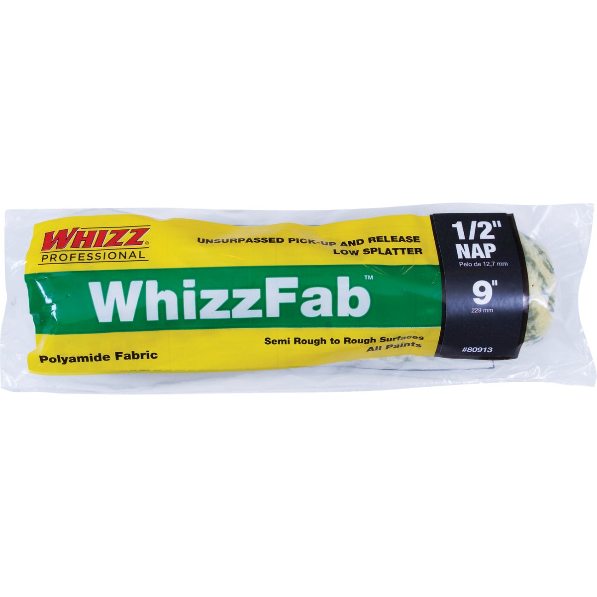 WhizzFab 9 In. x 1/2 In. Polyamide Fabric Cage Roller Cover