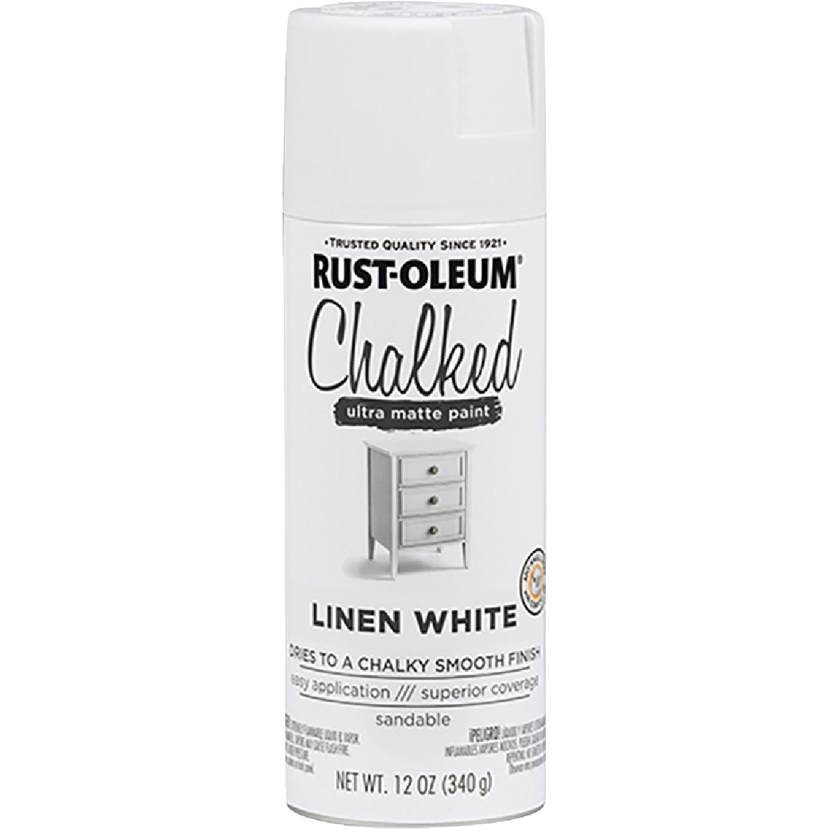 Rust-Oleum Chalked 12 Oz. Ultra Matte Spray Paint, Linen White