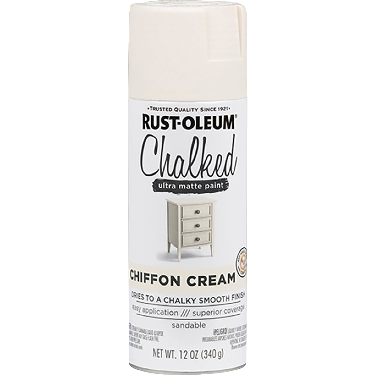 Rust-Oleum Chalked 12 Oz. Ultra Matte Spray Paint, Chiffon Cream