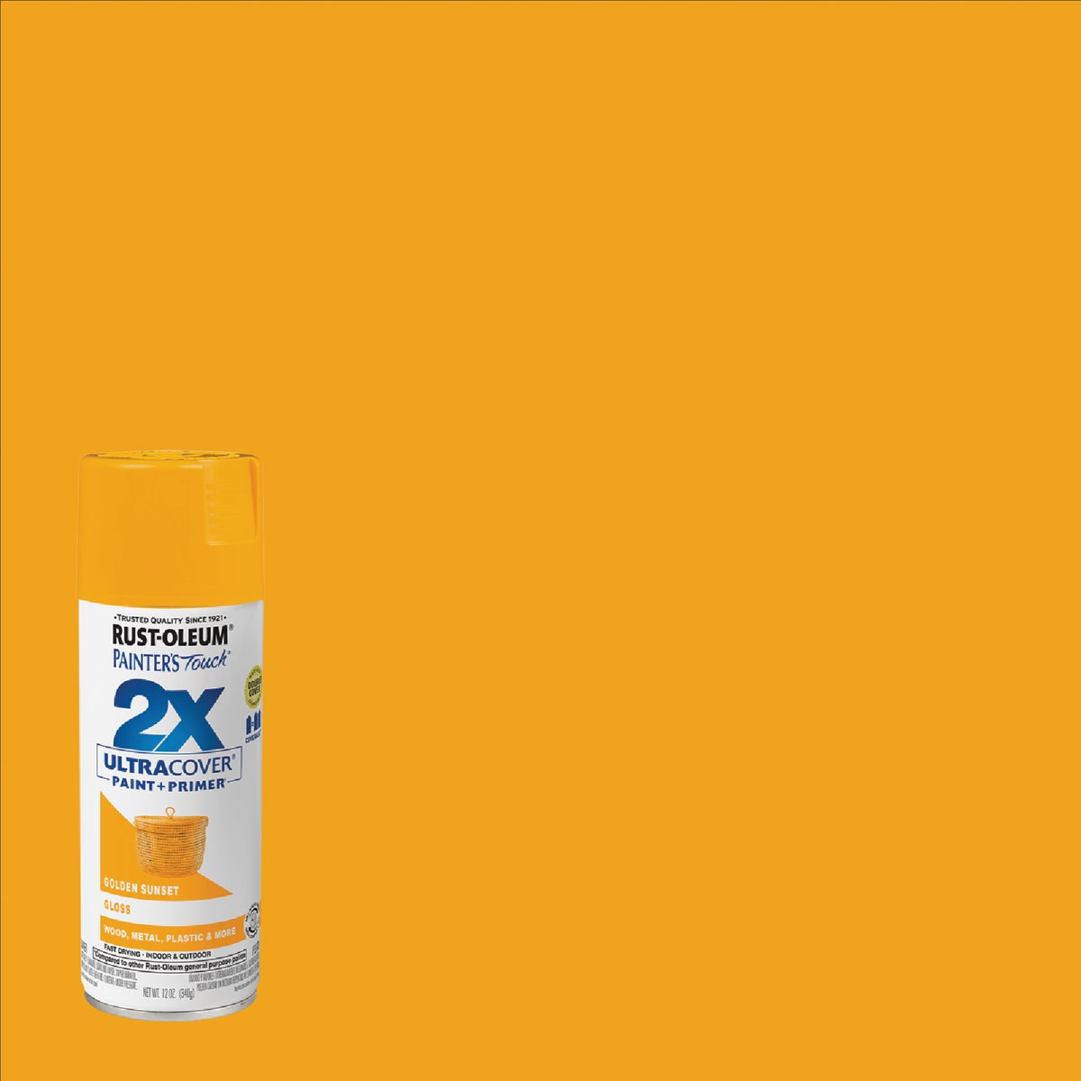 Rust-Oleum Painter's Touch 2X Ultra Cover 12 Oz. Gloss Paint + Primer Spray Paint, Golden Sunset