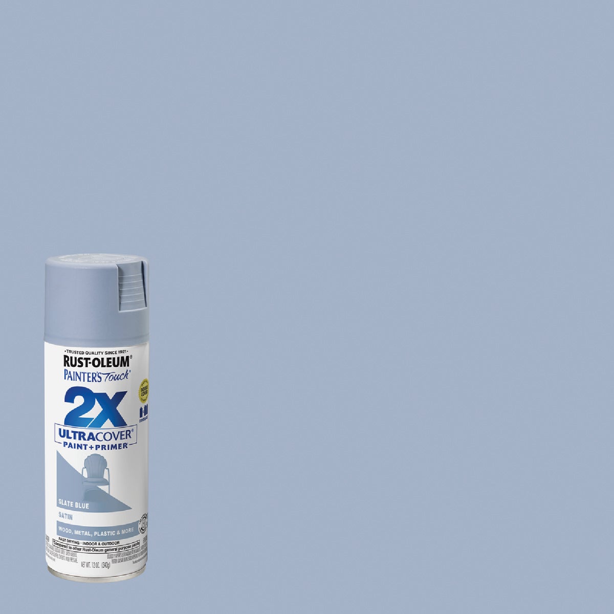 Rust-Oleum Painter's Touch 2X Ultra Cover 12 Oz. Satin Paint + Primer Spray Paint, Slate Blue