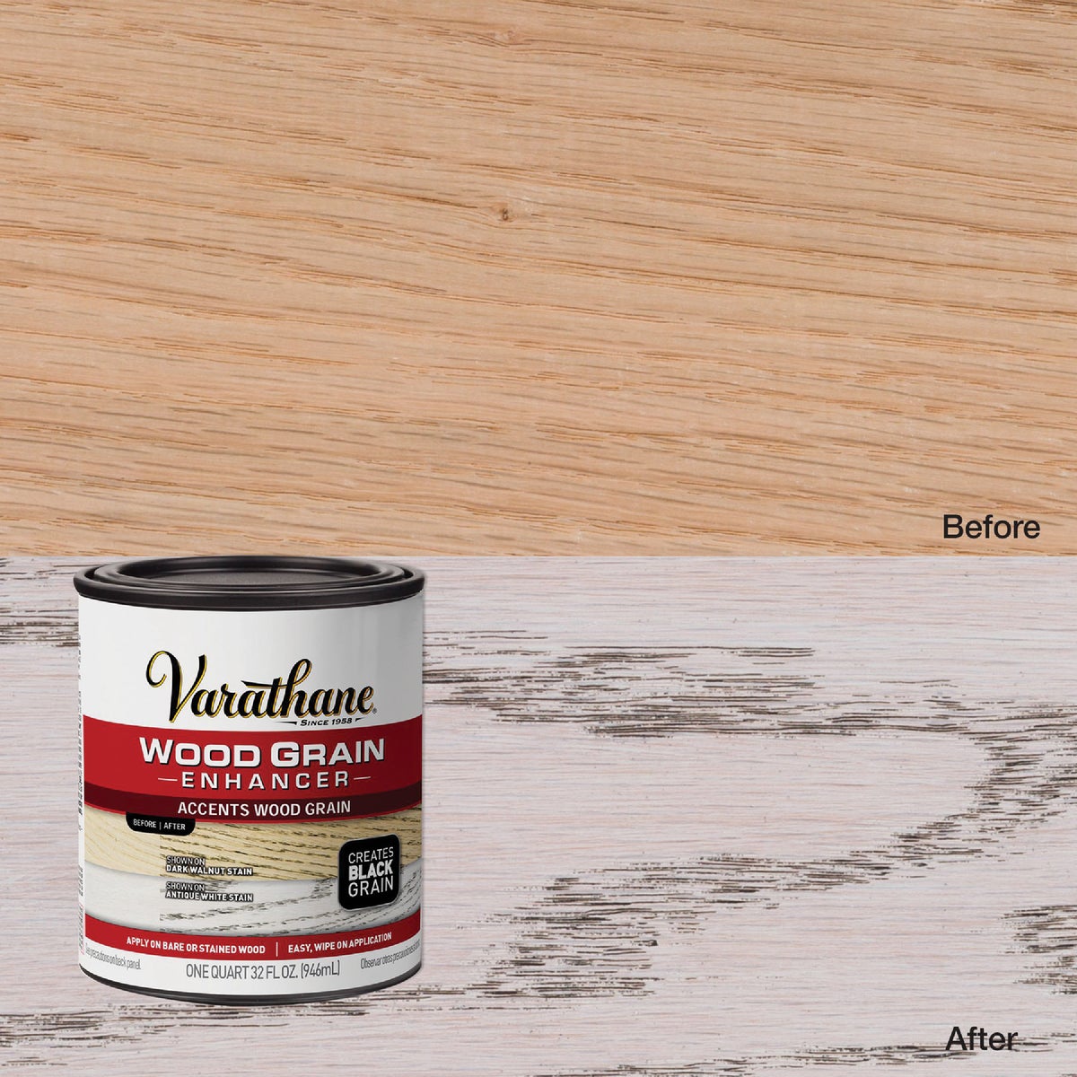 Varathane 1 Qt. Wood Grain Enhancer Finish, Black