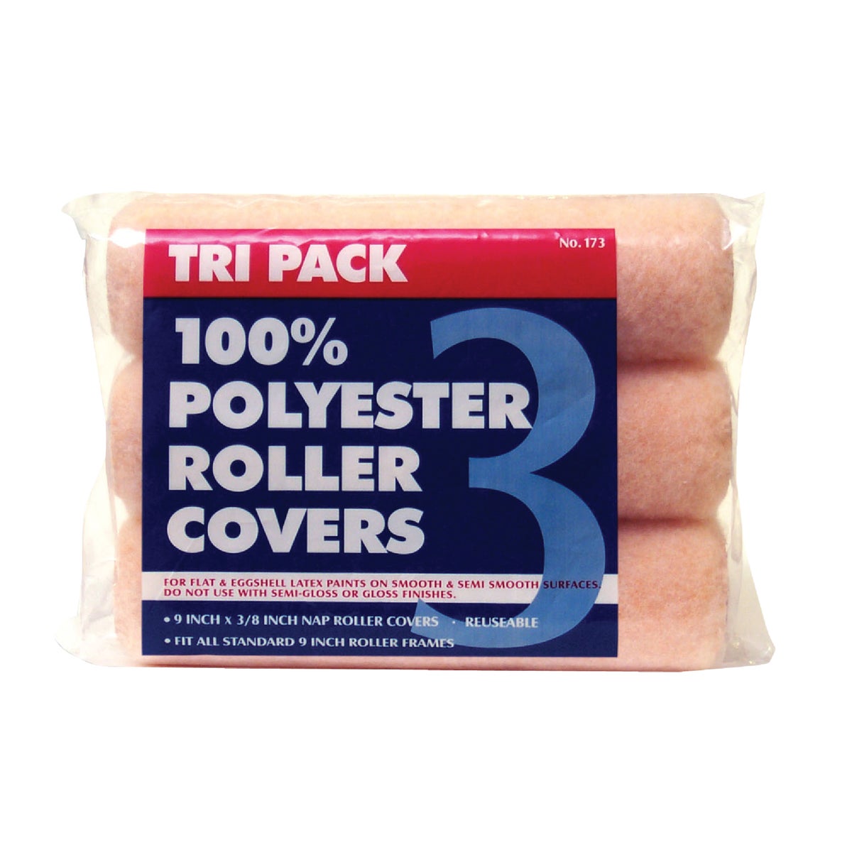 Premier 9 In. x 3/8 In. Polyester Knit Fabric Roller Cover (3-Pack)