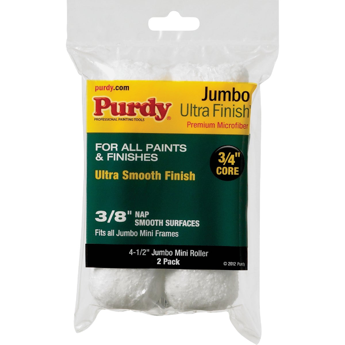 Purdy Ultra Finish 4-1/2 In. x 3/8 In. Jumbo Mini Microfiber Roller Cover (2-Pack)