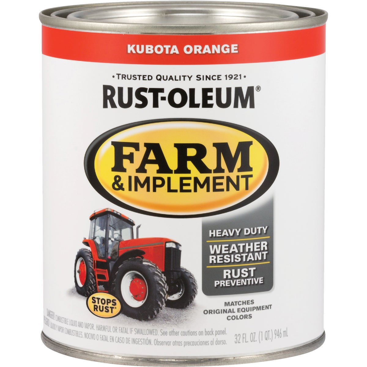 Rust-Oleum 1 Quart Kubota Orange Gloss Farm & Implement Enamel
