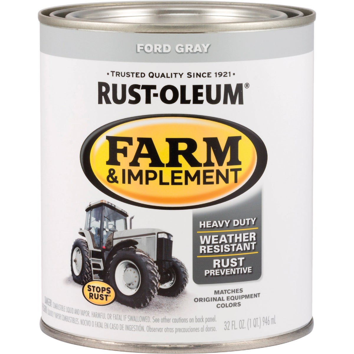 Rust-Oleum 1 Quart Ford Gray Gloss Farm & Implement Enamel