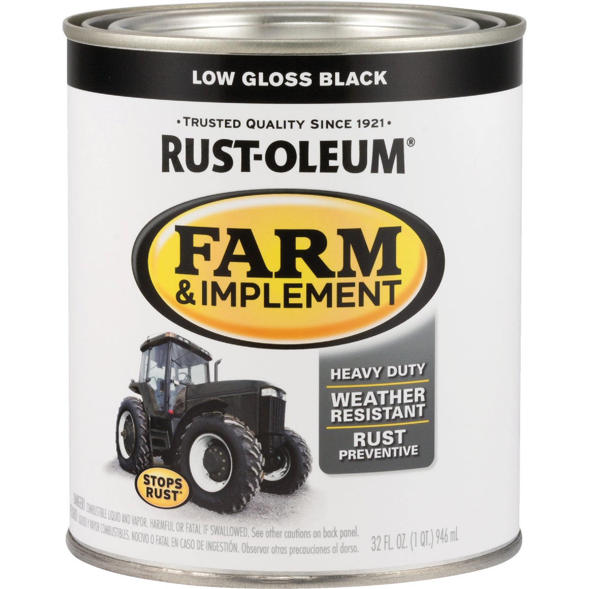 Rust-Oleum 1 Quart Black Low Gloss Farm & Implement Enamel