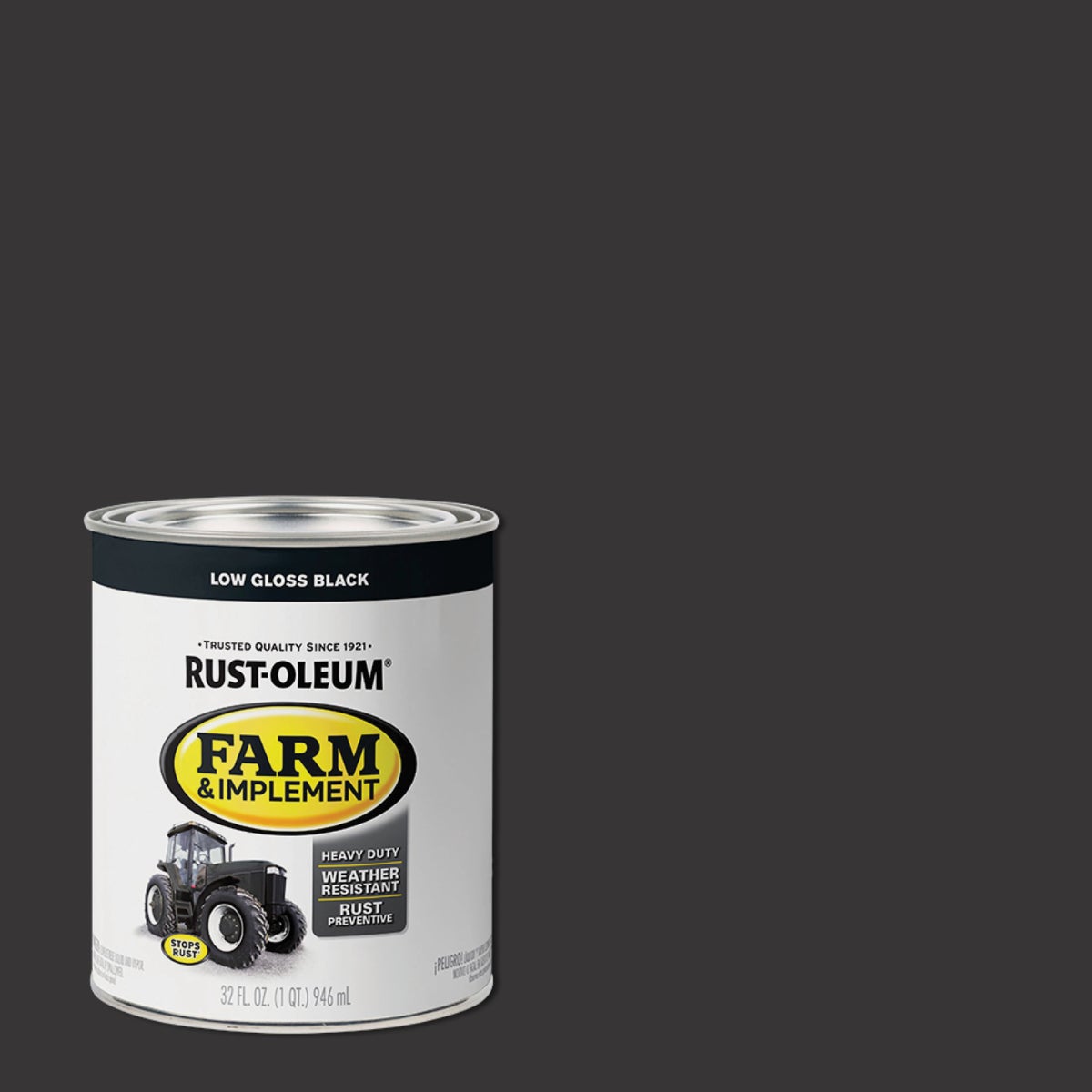 Rust-Oleum 1 Quart Black Low Gloss Farm & Implement Enamel