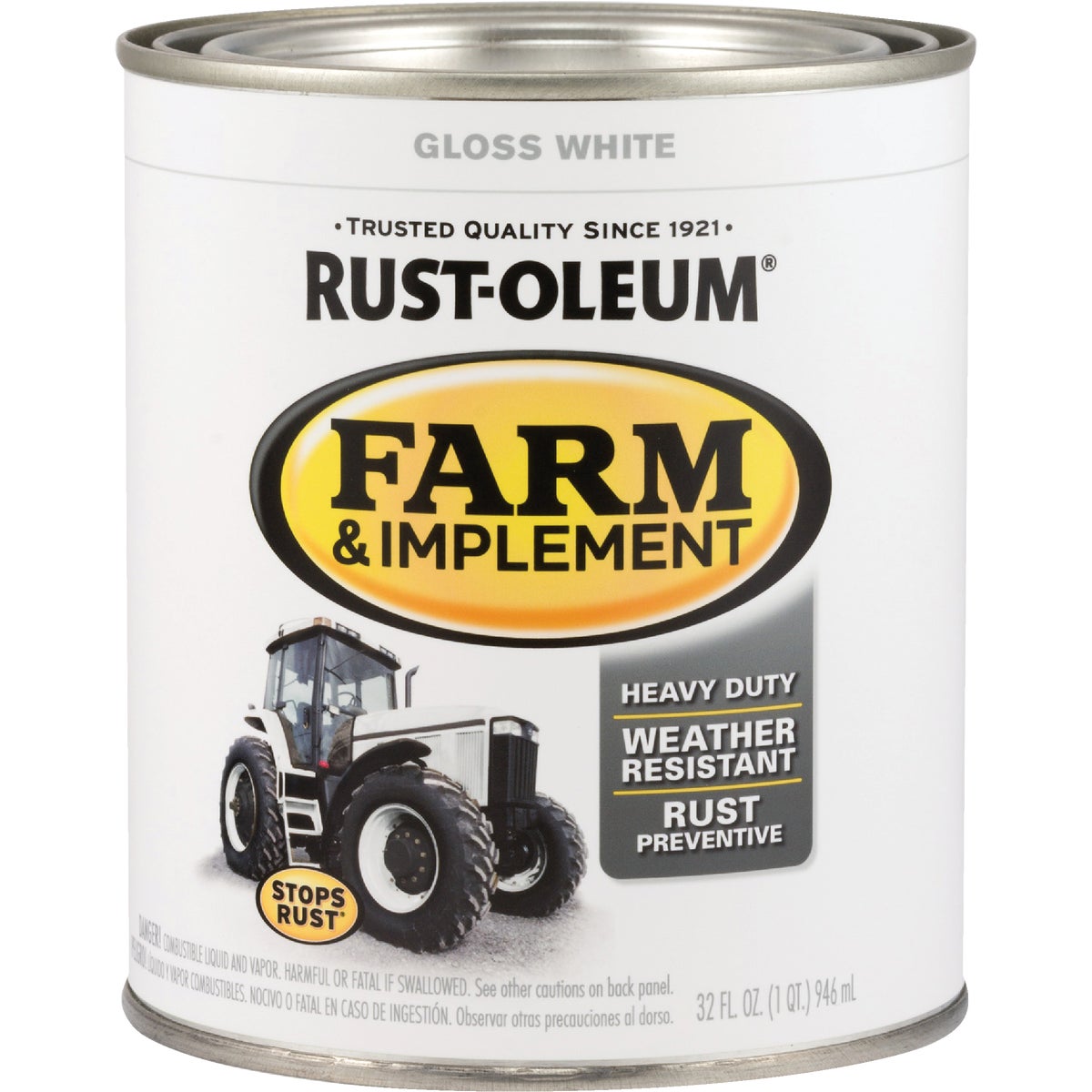 Rust-Oleum 1 Quart White Gloss Farm & Implement Enamel