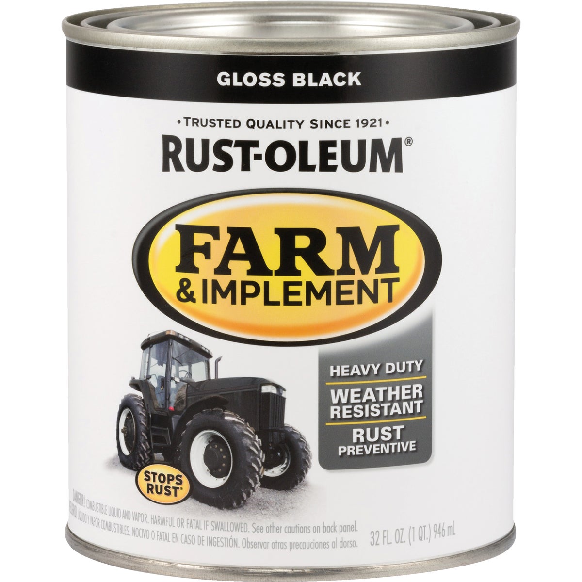Rust-Oleum 1 Quart Black Gloss Farm & Implement Enamel