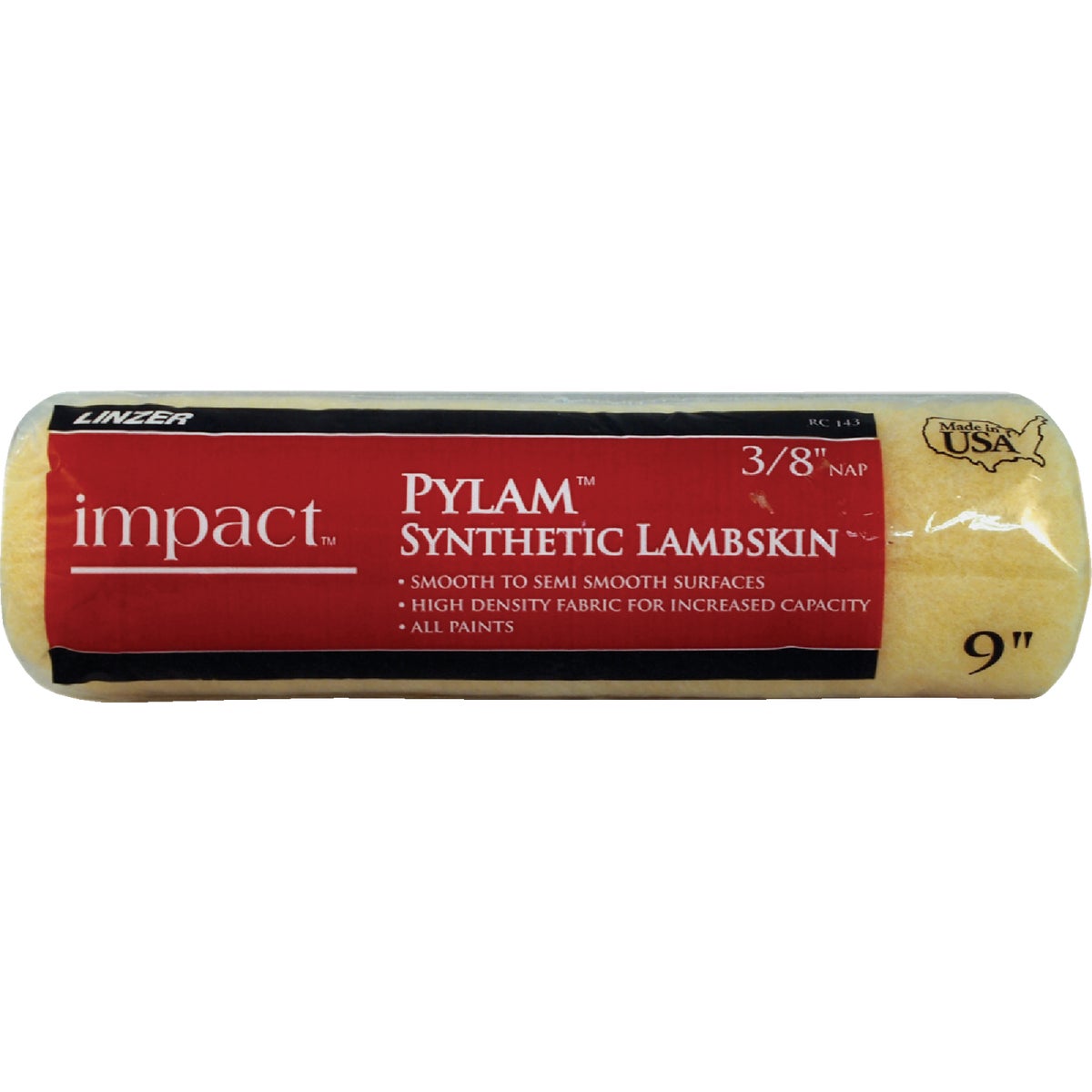 Linzer Impact 9 In. x 3/8 In. Pylam Synthetic Lambskin Roller Cover