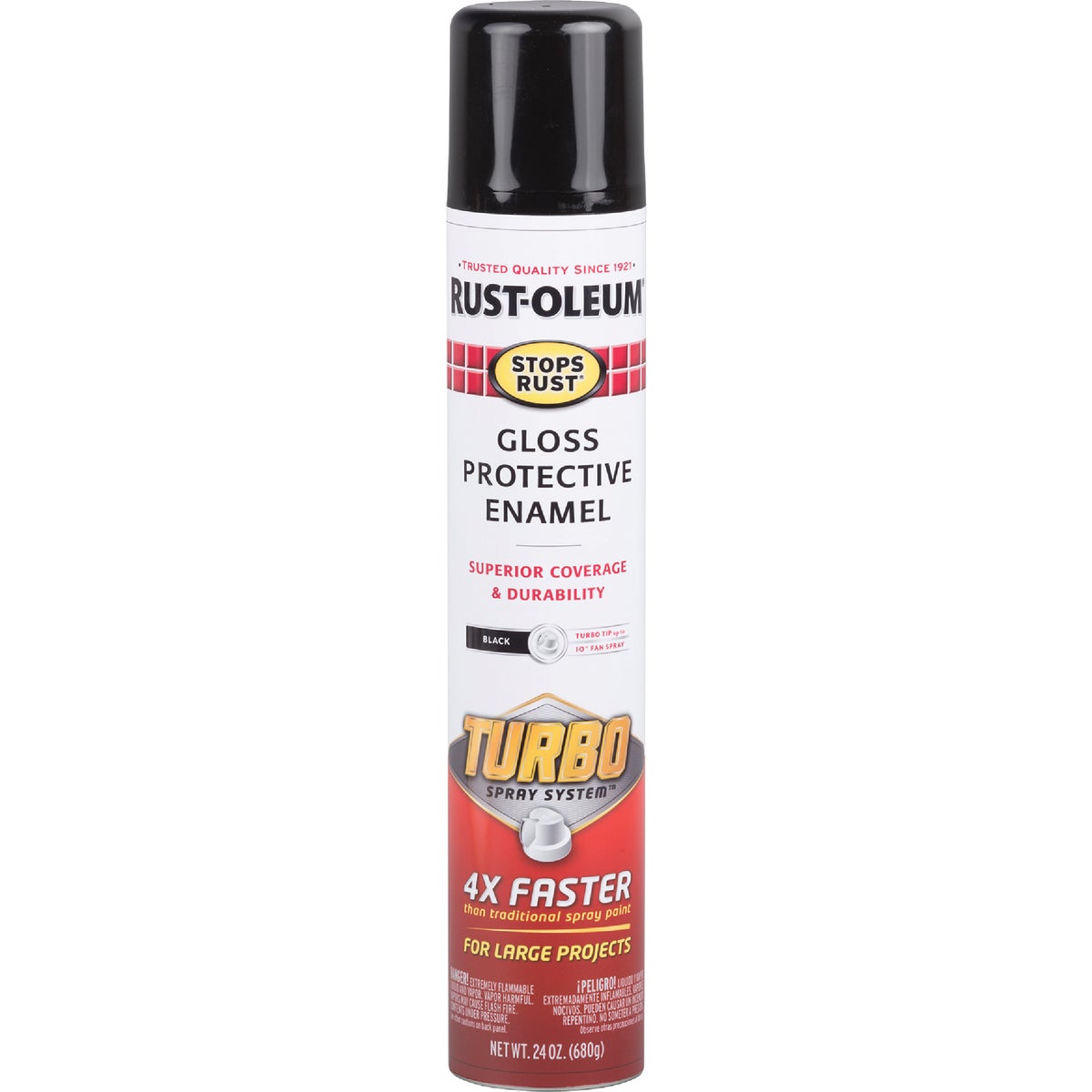 Rust-Oleum Stops Rust 24 Oz. Gloss Black Turbo Spray Paint