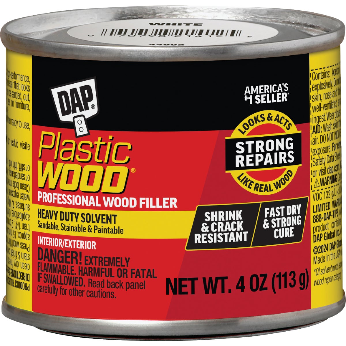 DAP Plastic Wood 4 Oz. White Solvent Professional Wood Filler