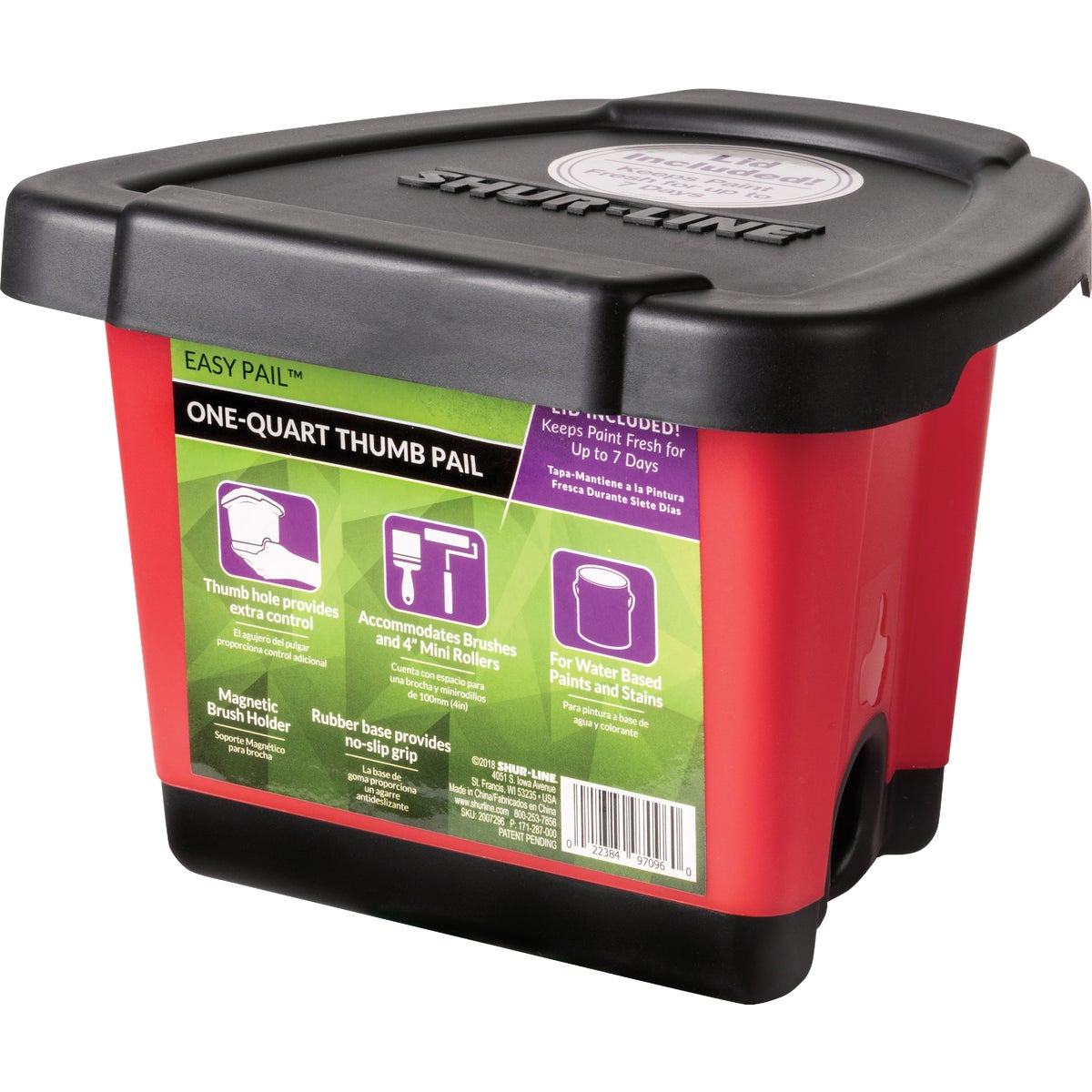Shur-Line 1 Qt. Easy Paint Thumb Pail with Lid