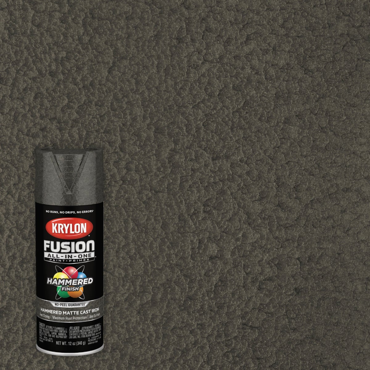 Krylon Fusion All-In-One 12 Oz. Hammered Spray Paint & Primer, Cast Iron