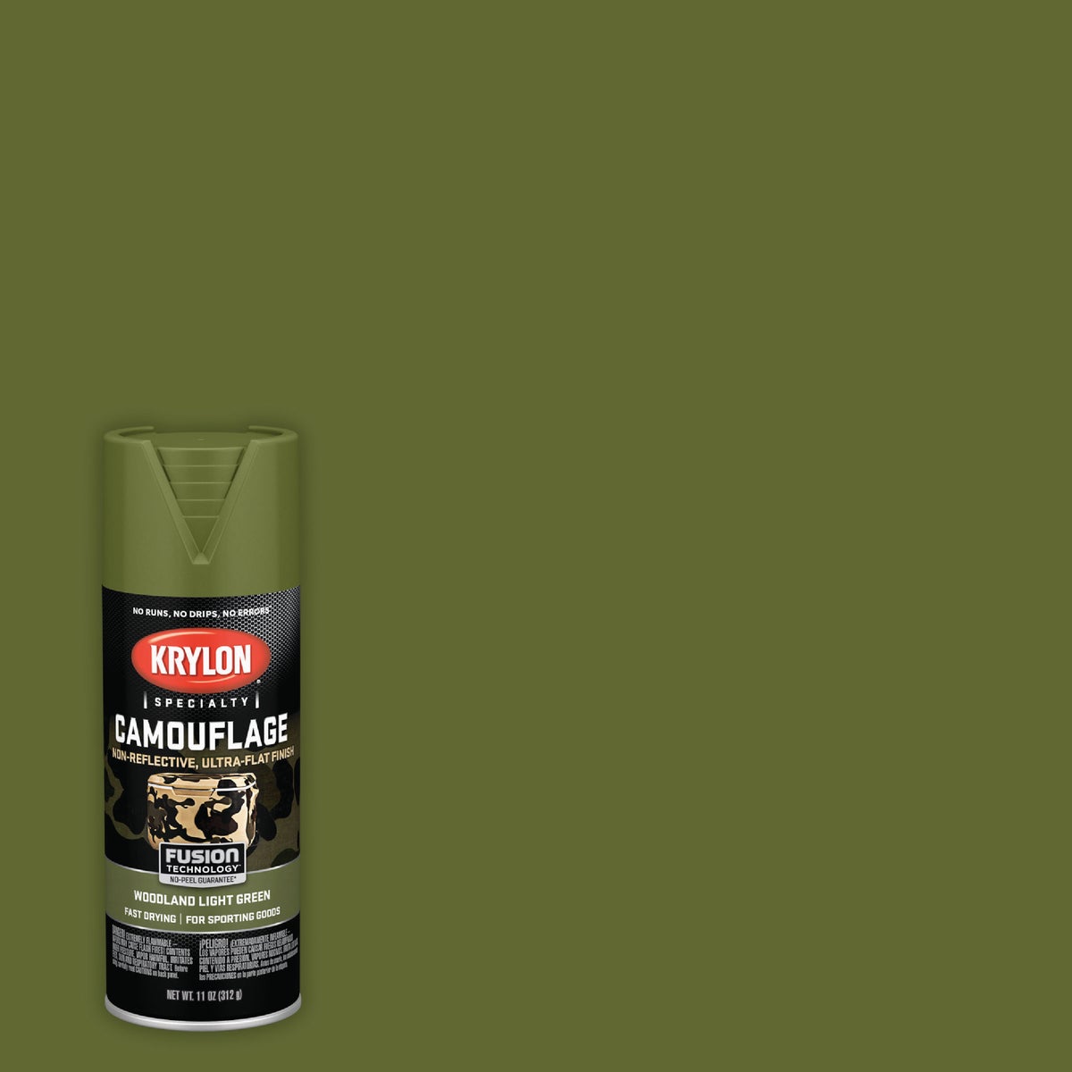 Krylon Camouflage 11 Oz. Ultra-Flat Spray Paint, Woodland Light Green