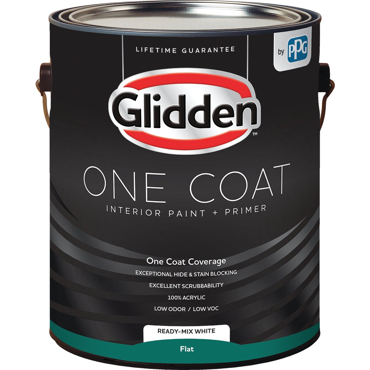 Glidden One Coat Interior Paint + Primer Flat Ready Mix White 1 Gallon