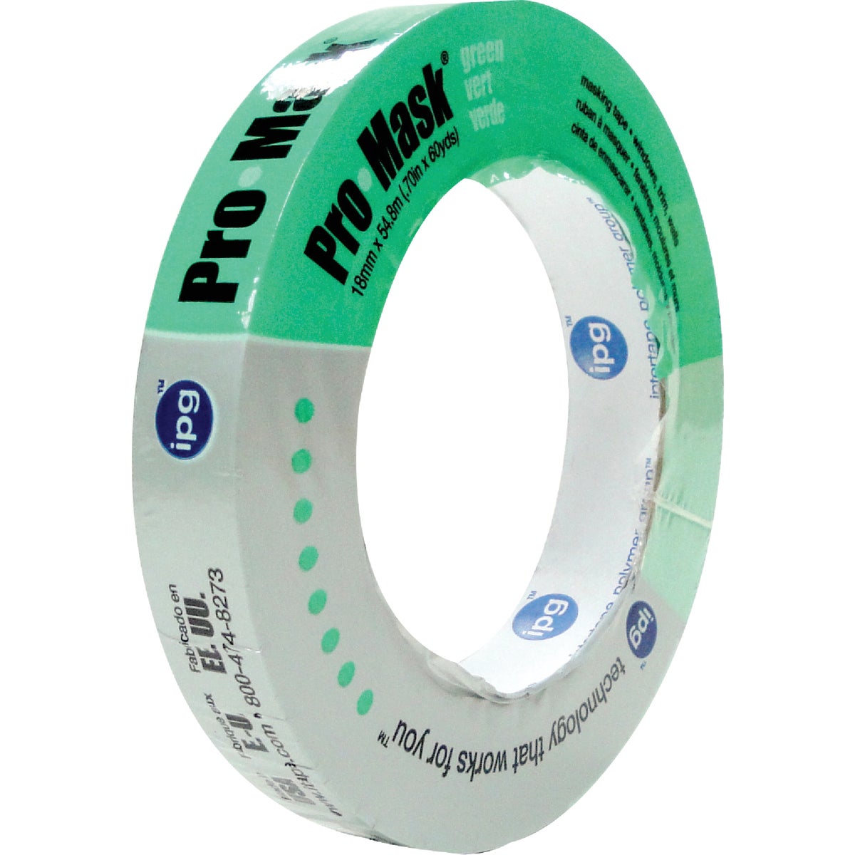 IPG ProMask Green 0.70 In. x 60 Yd. Professional Green Painter's Grade Masking Tape
