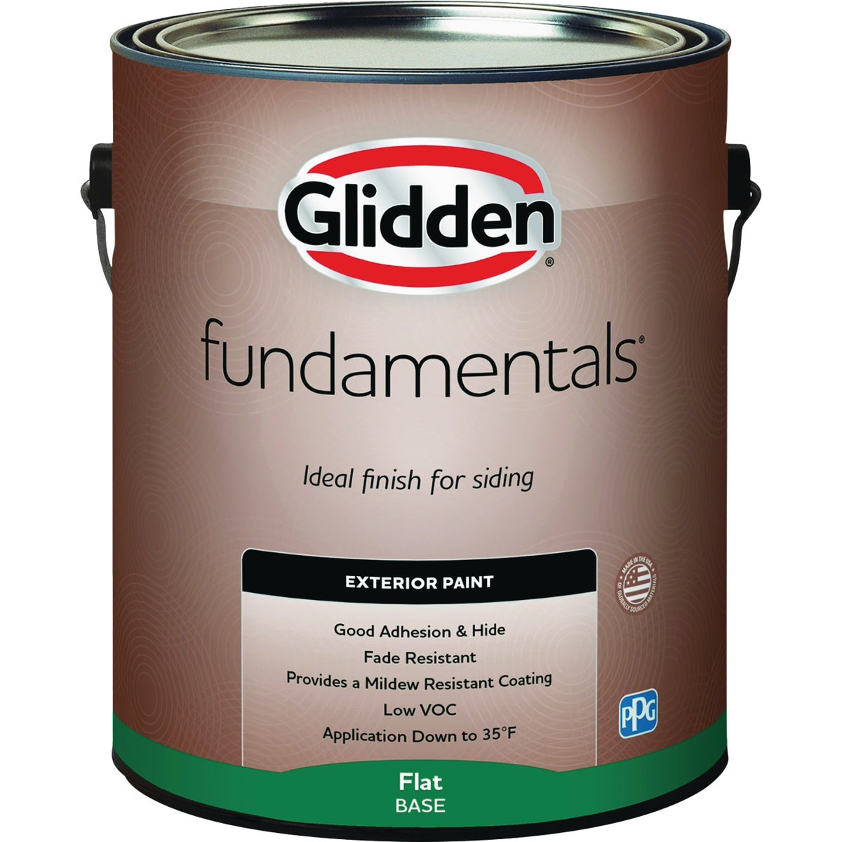 Glidden Fundamentals Exterior Paint Flat White Pastel Base Gallon