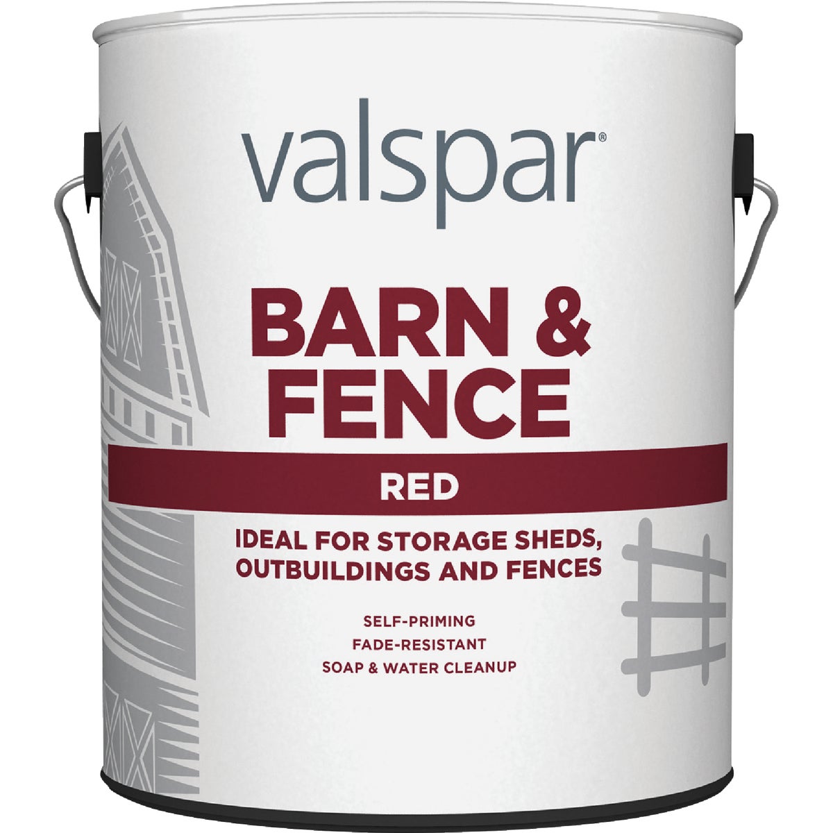 Valspar Latex Paint & Primer In One Flat Barn & Fence Paint, Red, 1 Gal.