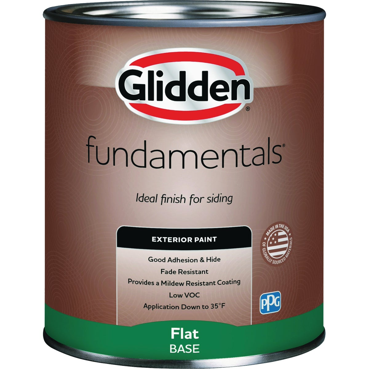 Glidden Fundamentals Exterior Paint Flat White Pastel Base Quart