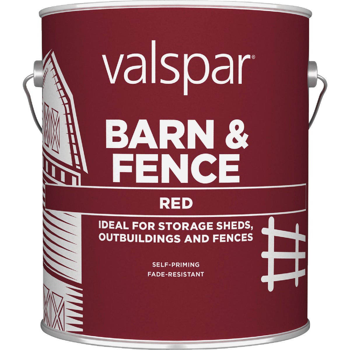 Valspar Oil Paint & Primer In One Low Sheen Barn & Fence Paint, Red, 1 Gal.