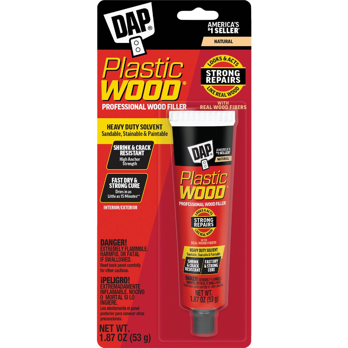 DAP Plastic Wood 1.8 Oz. Natural Solvent Professional Wood Filler