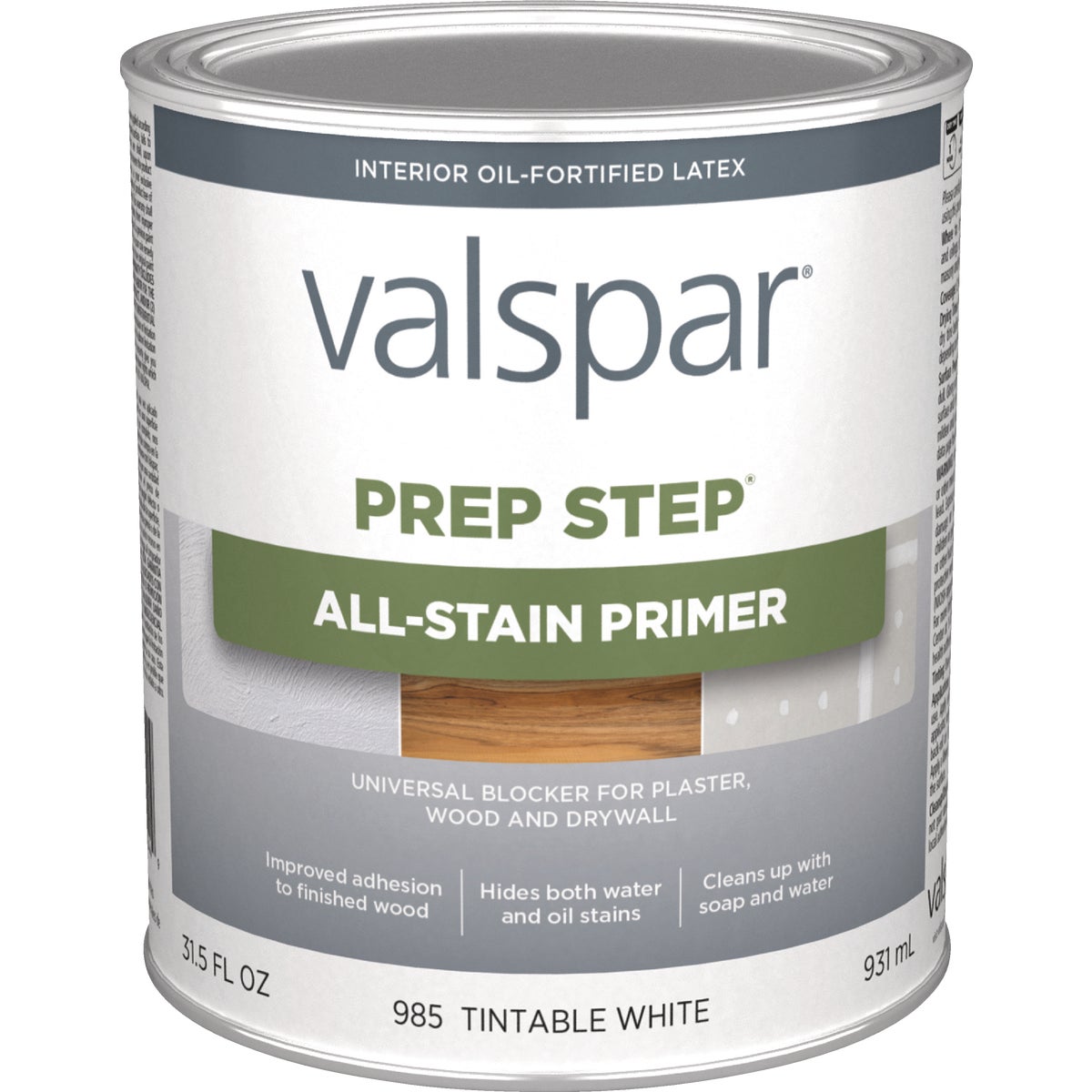 Valspar Prep Step 1 Qt. White All Stain Primer (Acrylic Alkyd)
