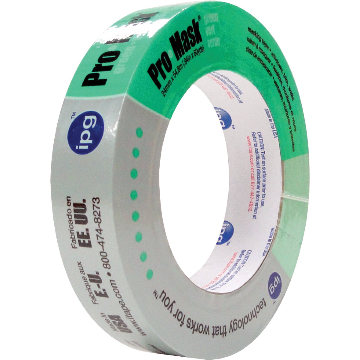 IPG ProMask Green 0.94 In. x 60 Yd. Professional Green Painter's Grade Masking Tape