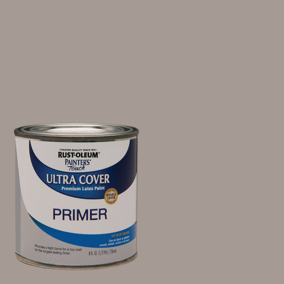 Rust-Oleum Painter's Touch 2X Ultra Cover Flat Premium Latex Primer, Gray, 1/2 Pt.