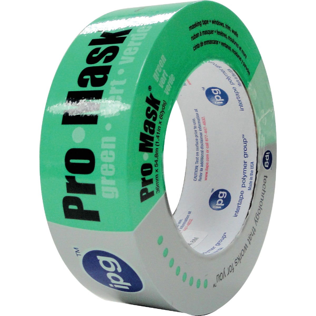 IPG ProMask Green 1.41 In. x 60 Yd. Professional Green Painter's Grade Masking Tape