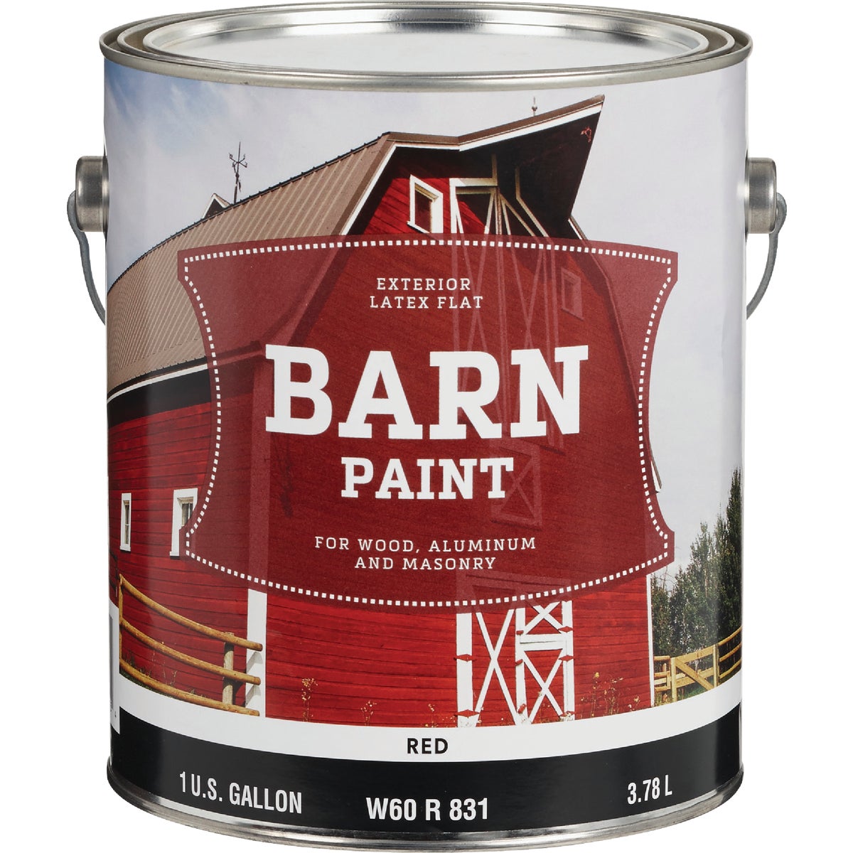 Do it Best Latex Flat Exterior Barn Paint, Red, 1 Gal.