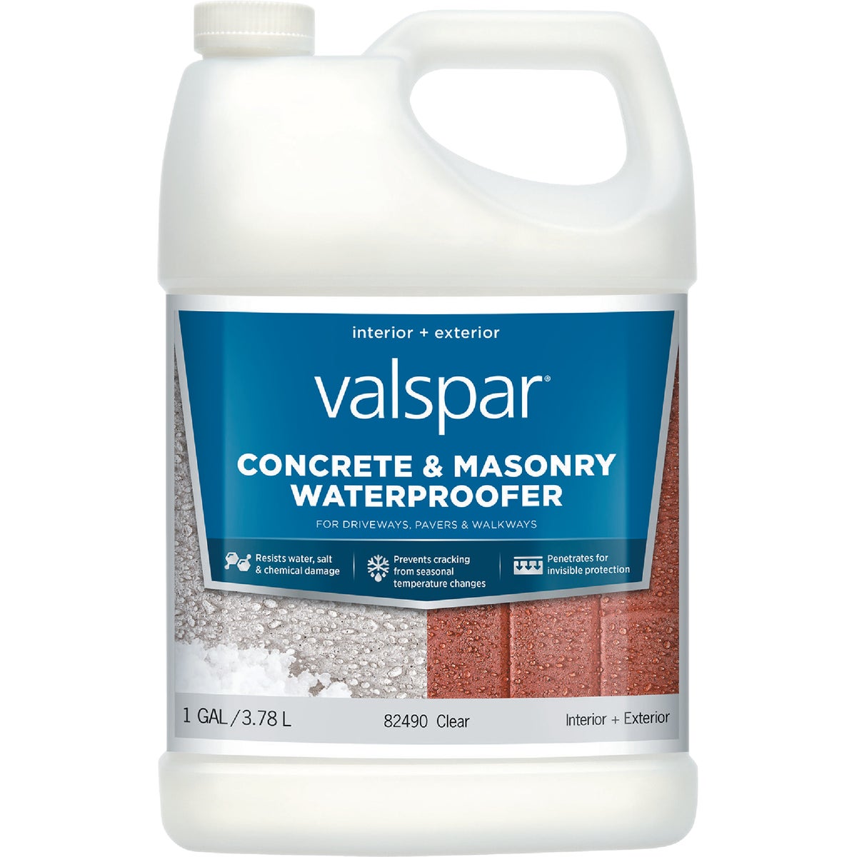 Valspar Interior and Exterior Concrete & Masonry Waterproofer, 1 Gal., Clear