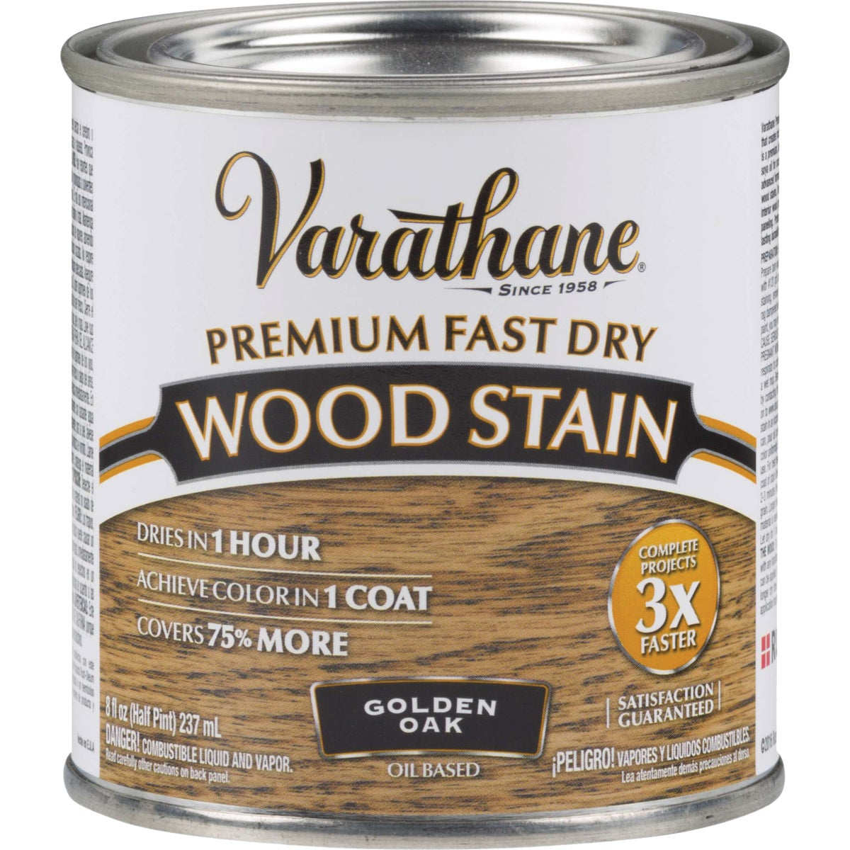 Varathane Fast Dry Golden Oak Urethane Modified Alkyd Interior Wood Stain, 1/2 Pt.