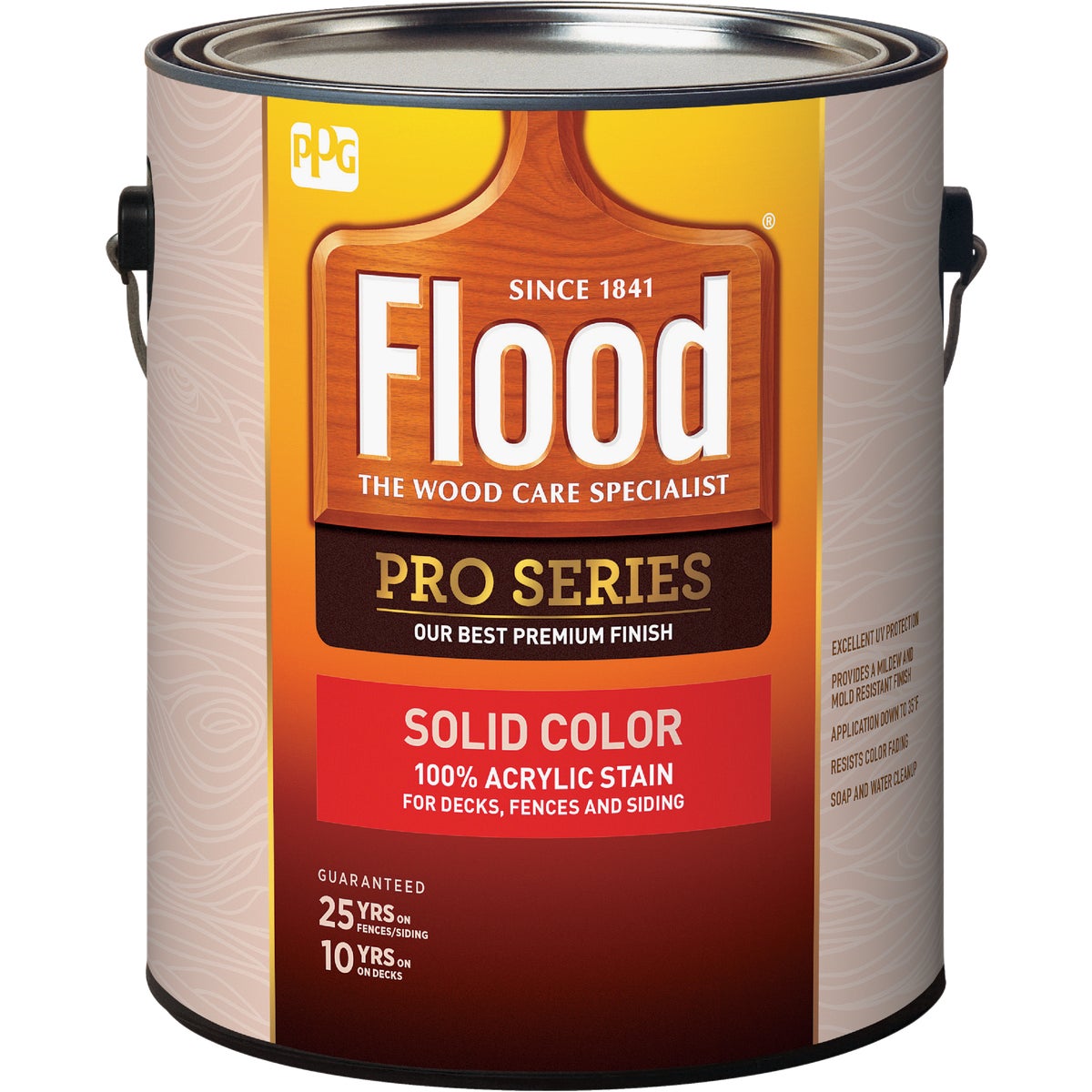 Flood 100% Acrylic Solid Color Deck, Fence And Siding Exterior Stain, Cedar, 1 Gal.